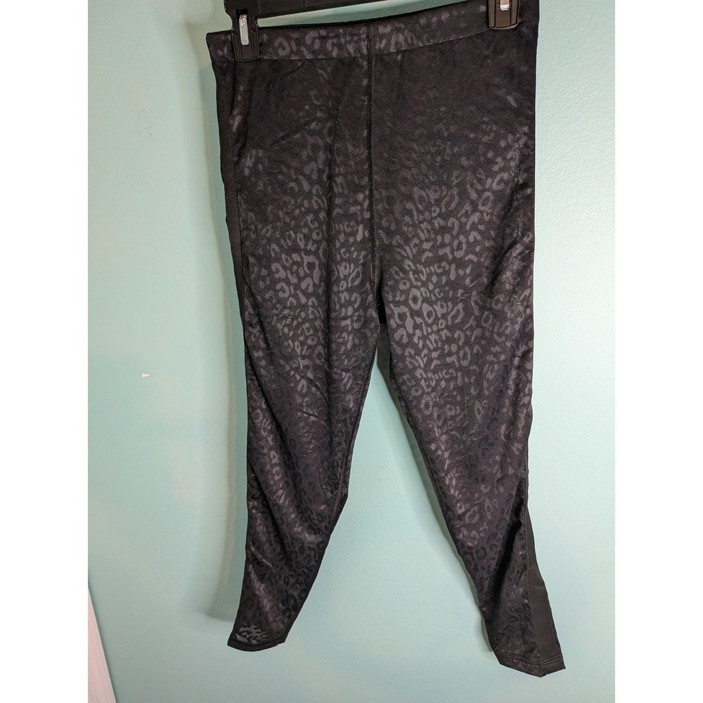 Victoria's Secret Black Leopard Print Mesh Active Leggings Womens Size Medium